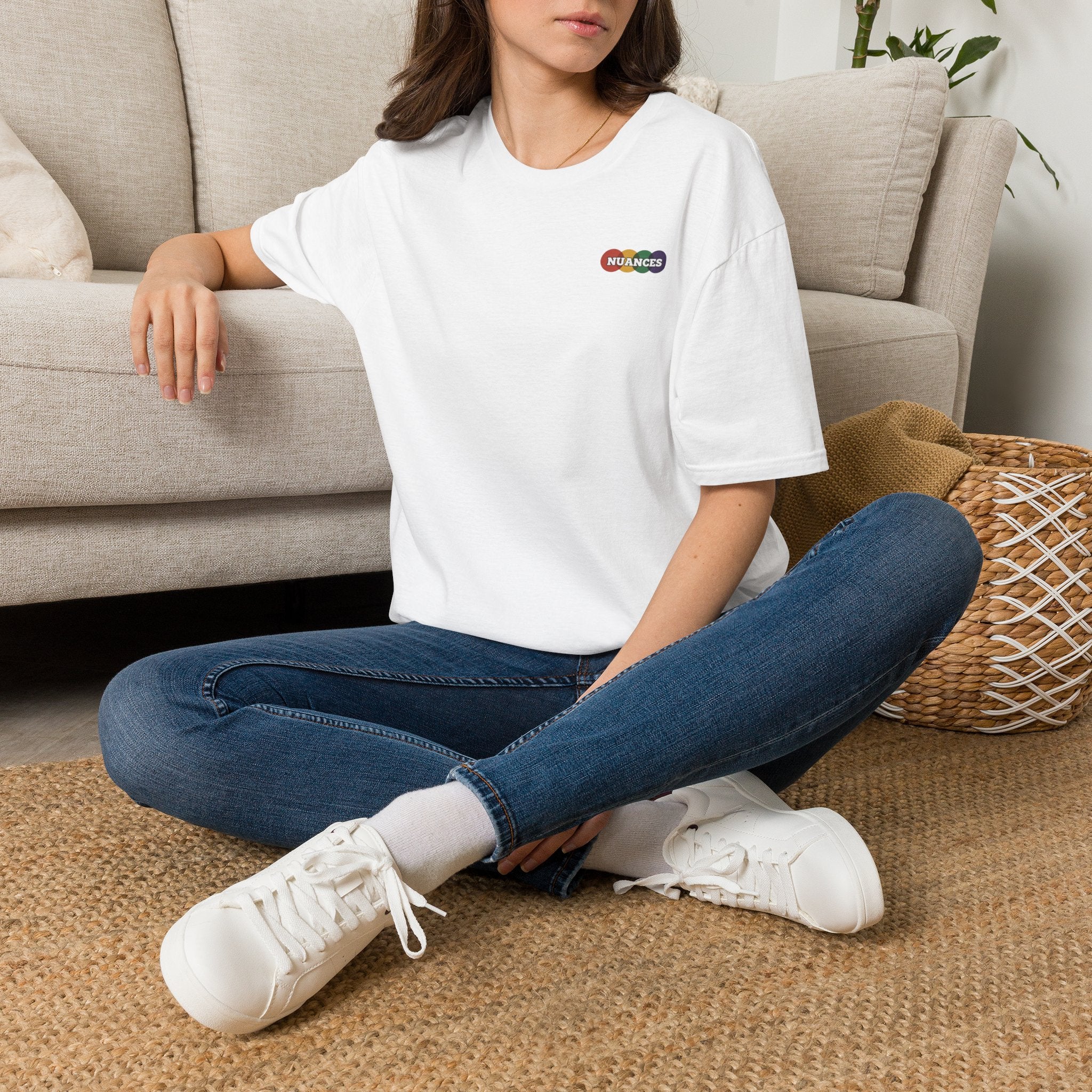 Nuances Rainbow Logo T-Shirt — Minimal Chest Graphic Tee