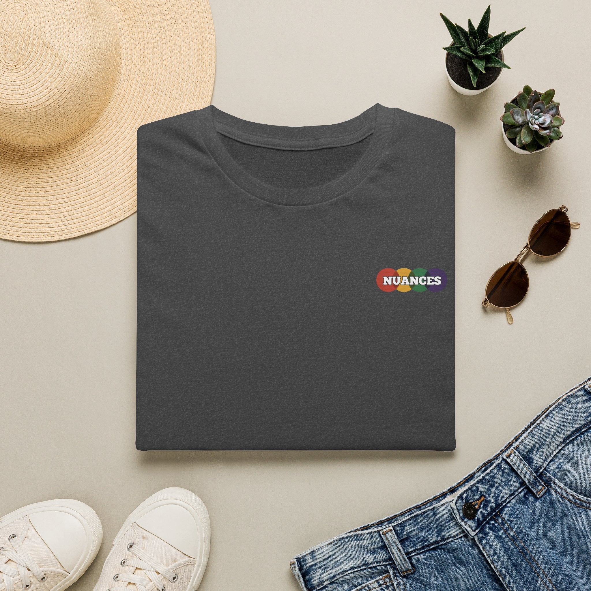 Nuances Rainbow Logo T-Shirt — Minimal Chest Graphic Tee