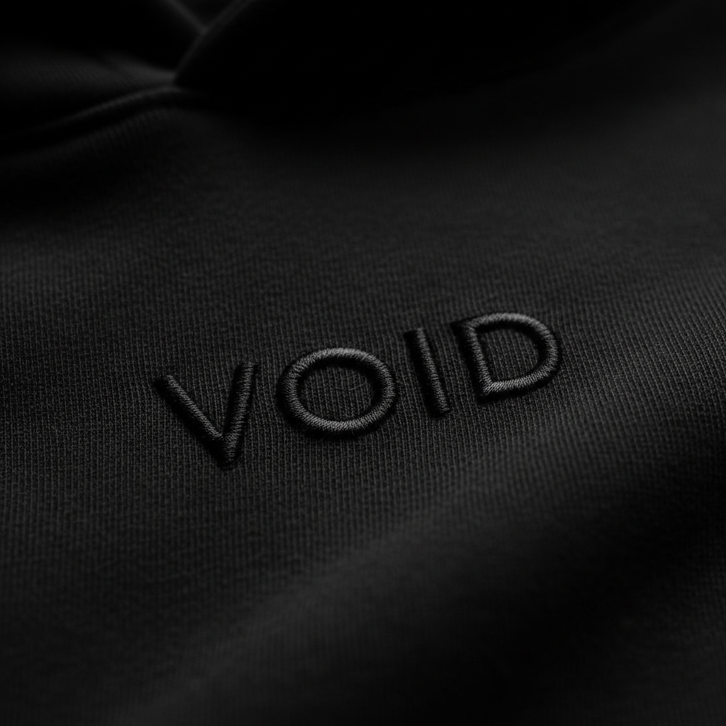 Hoodie VOID — Broderie Noir sur Noir