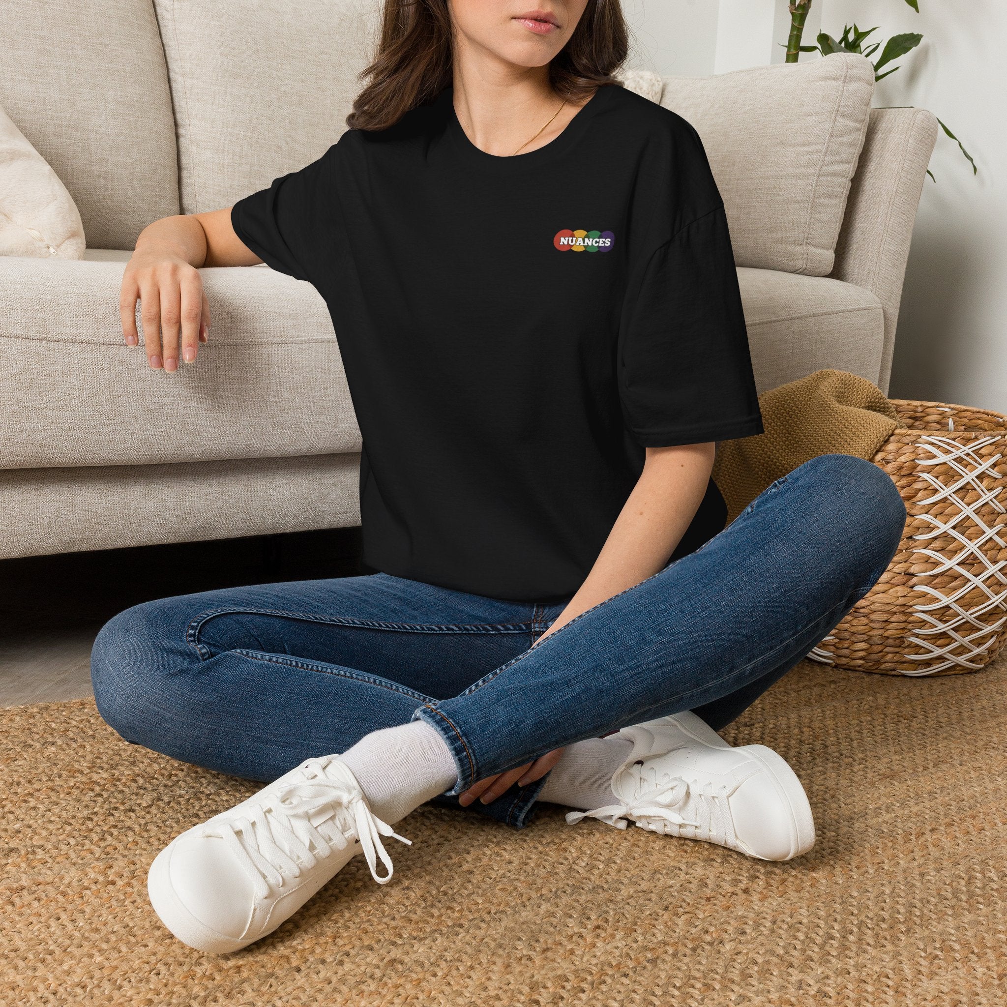 Nuances Rainbow Logo T-Shirt — Minimal Chest Graphic Tee