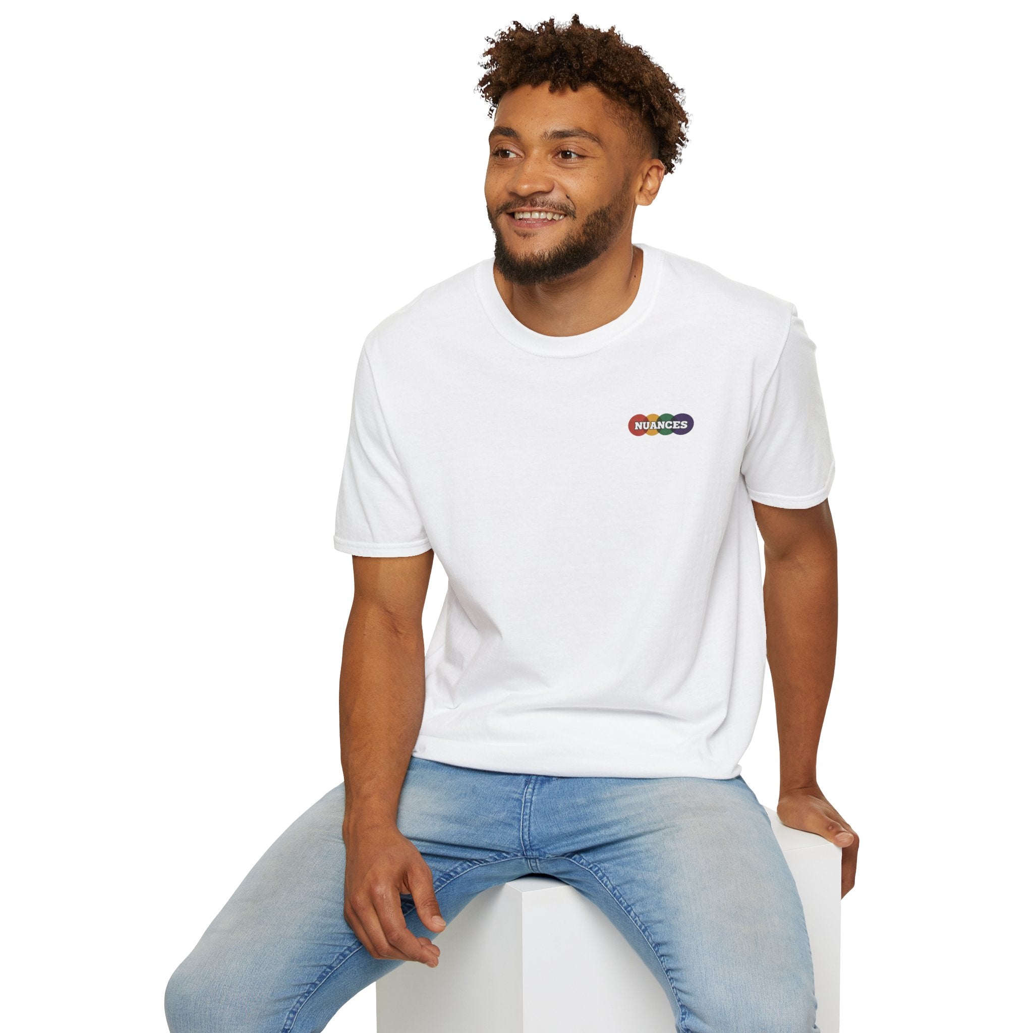 Nuances Rainbow Logo T-Shirt — Minimal Chest Graphic Tee