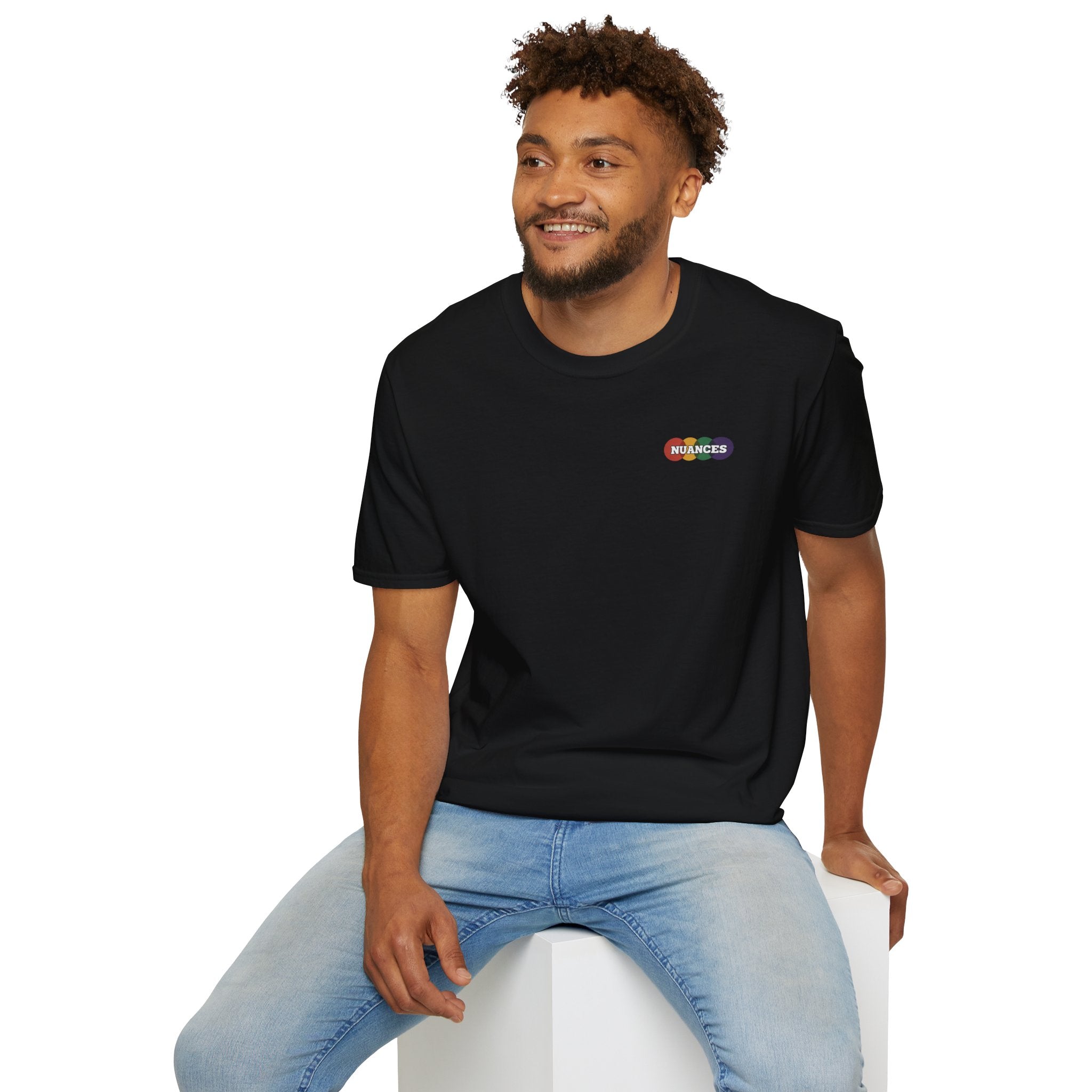 Nuances Rainbow Logo T-Shirt — Minimal Chest Graphic Tee