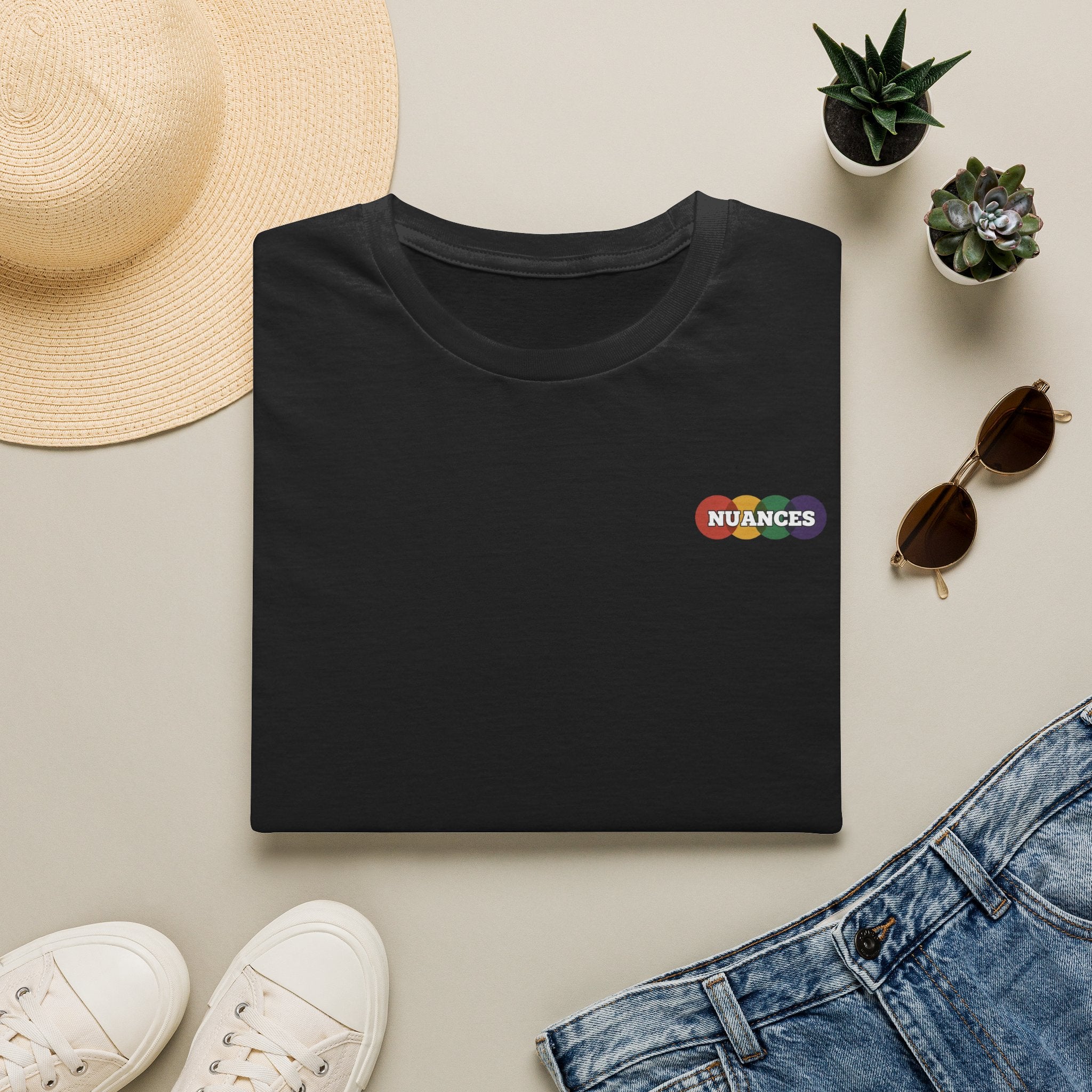 Nuances Rainbow Logo T-Shirt — Minimal Chest Graphic Tee